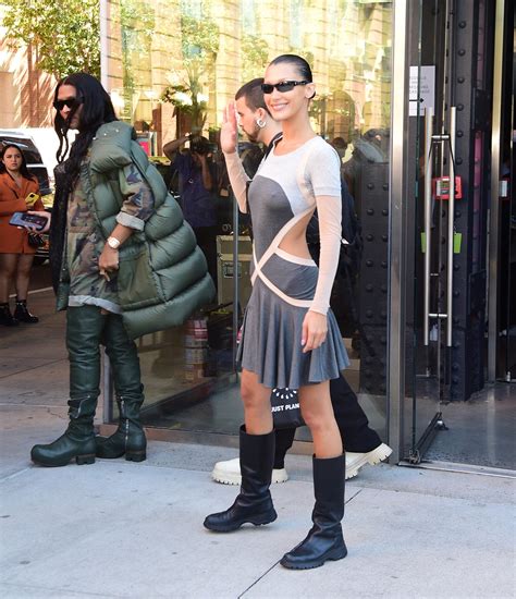 bella hadid prada boots|bella hadid street style dress.